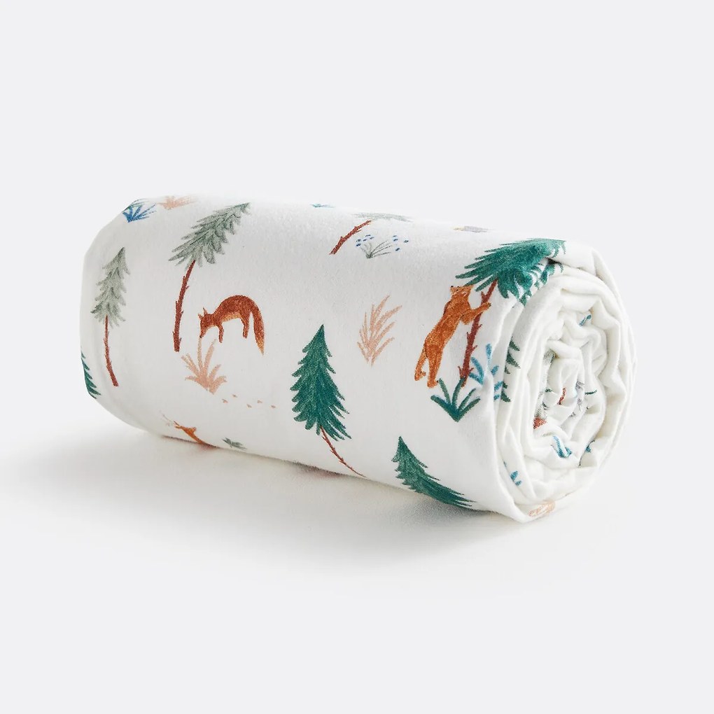 Hoeslaken voor kinderen, flanel, omslag 25 cm, dierenprint, GRIZZLY