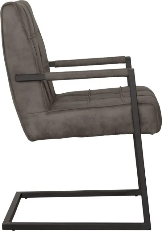 Eetkamerstoel - Jupiter - stof Cowboy retro lederlook antraciet