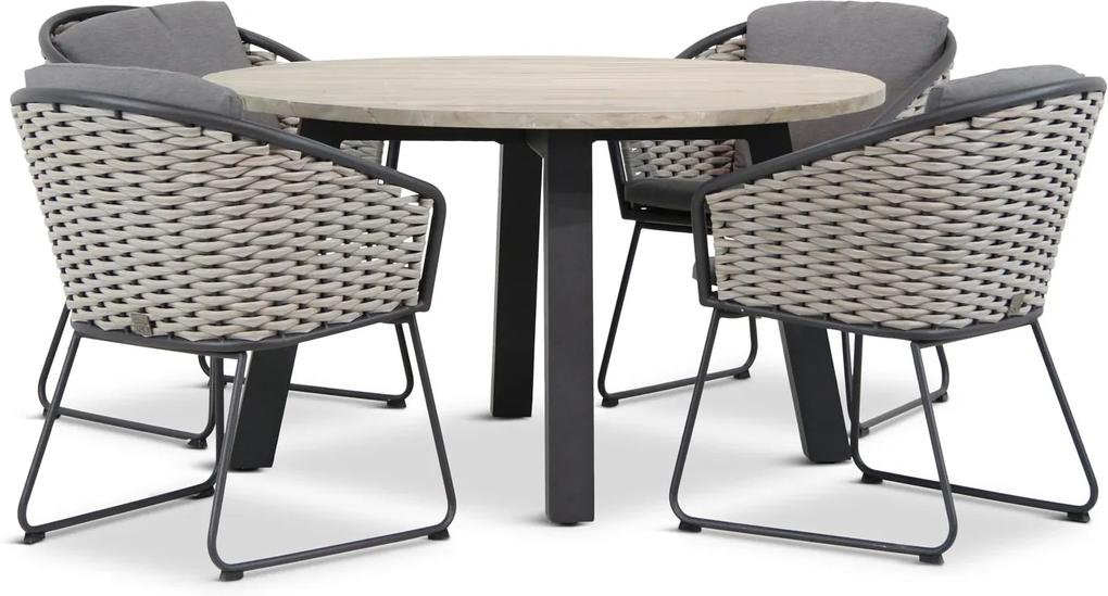 4 Seasons Outdoor Bo/Derby rond 130 cm dining tuinset 5-delig