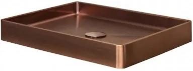 Vanity Copper wastafel met pop up plug 52x41x7 cm, koper