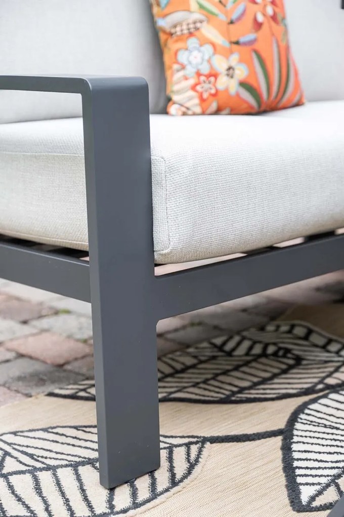 Garden Impressions Camilo lounge dining set 6-delig links – donker grijs - Valley sand