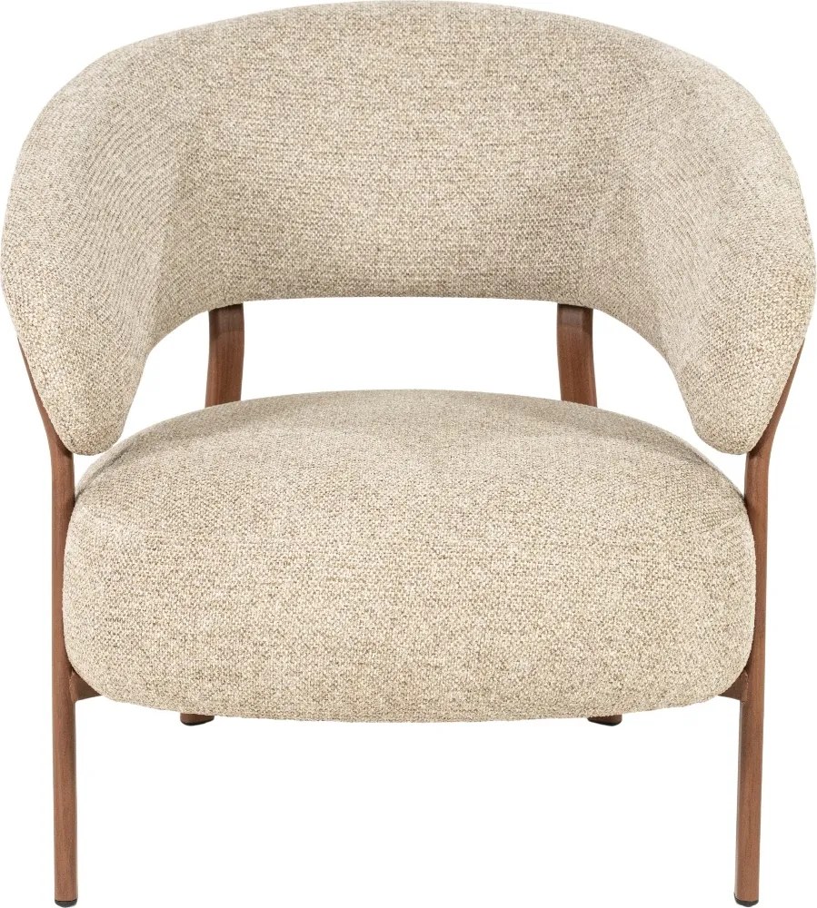 Fauteuil Met Houten Poten Bruin