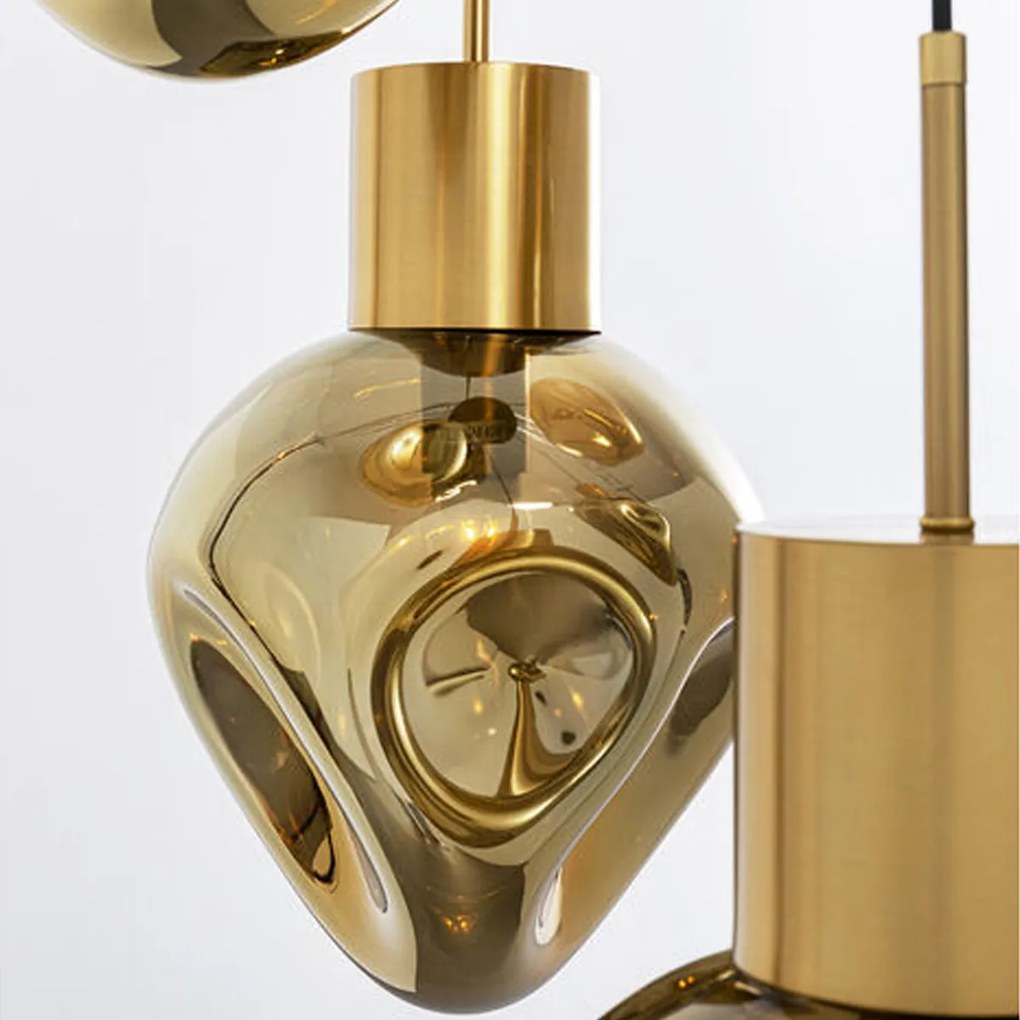 Trapse Hanglamp Gedeukt Glas Goud