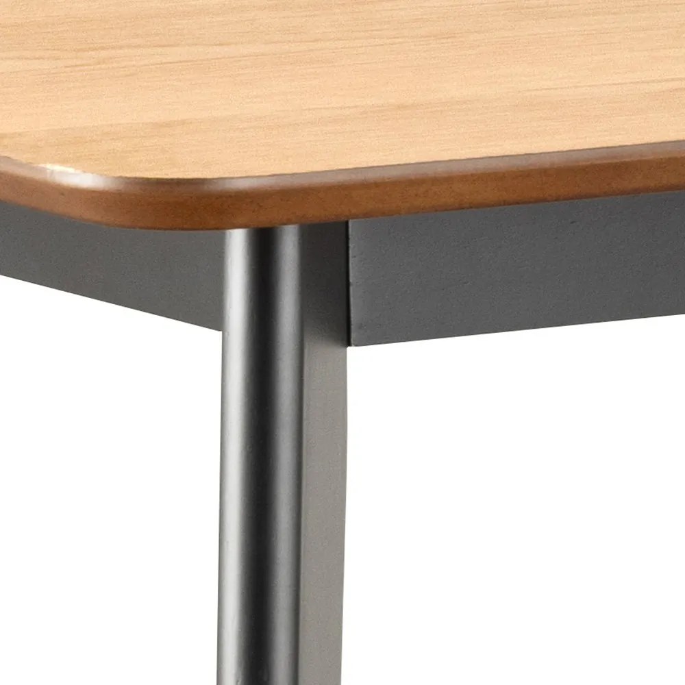 ROXY Natuurlijk Eiken/Zwart - BAR/KEUKENTAFEL HOOG HOUT FINEER