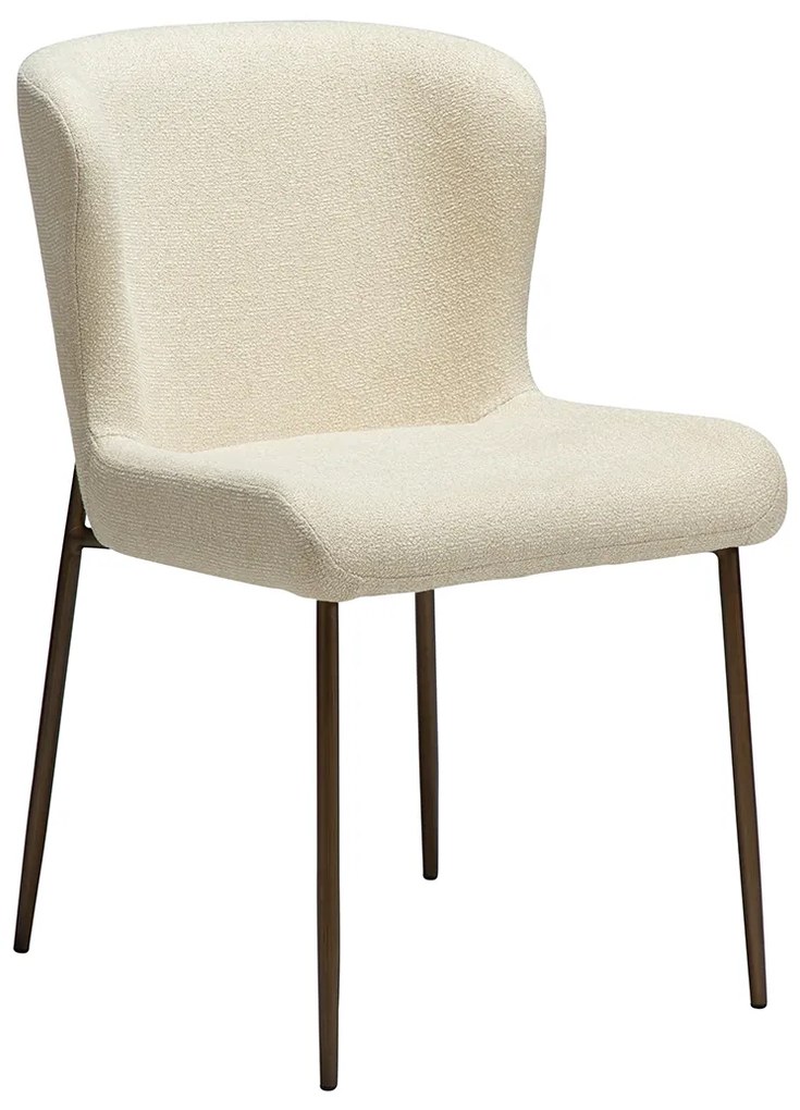Dan-Form Glam Luxe Eetkamerstoel Boucle Almond Shimmer En Antique Brass
