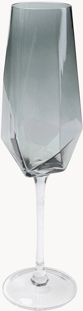 Handgemaakte champagneglazen Diamond, 4-delig