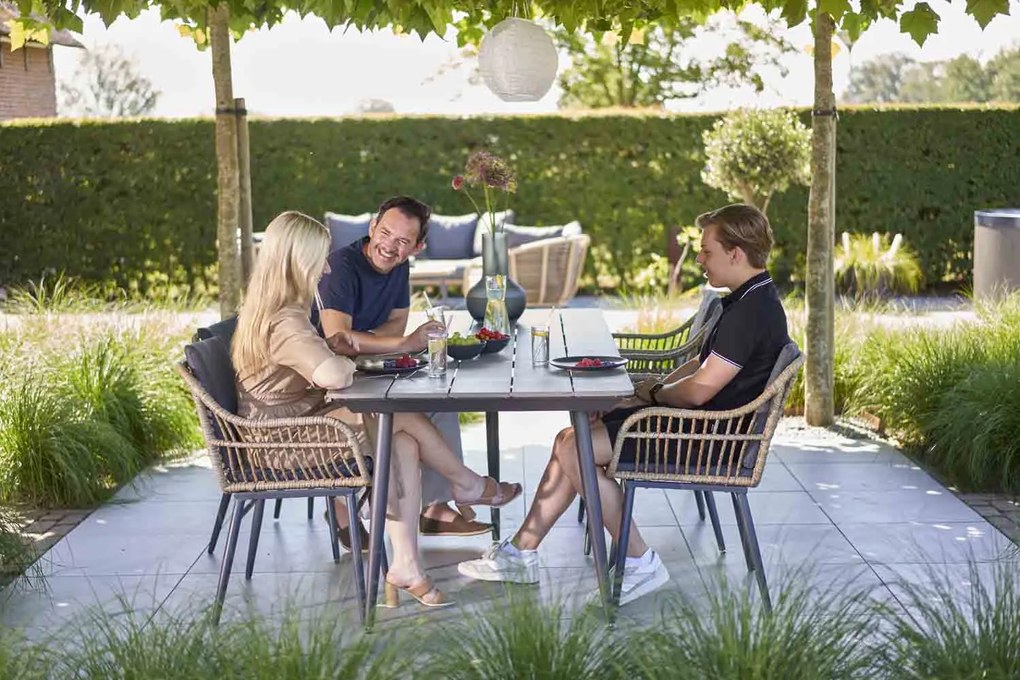 Tuinset 6 personen 240 cm Aluminium/wicker Taupe Coco Coco Leonardo