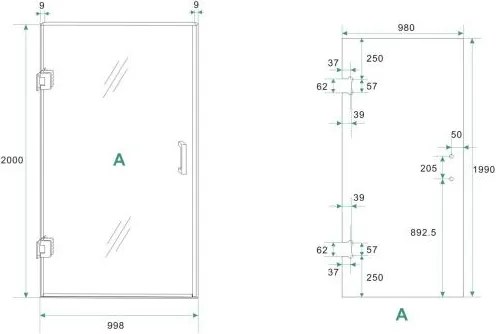 Mueller Less glas voor nisdeur 100x200cm