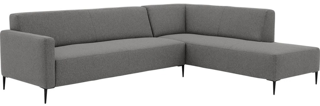 Goossens  Key West grijs, stof, 3-zits, modern design met ligelement rechts