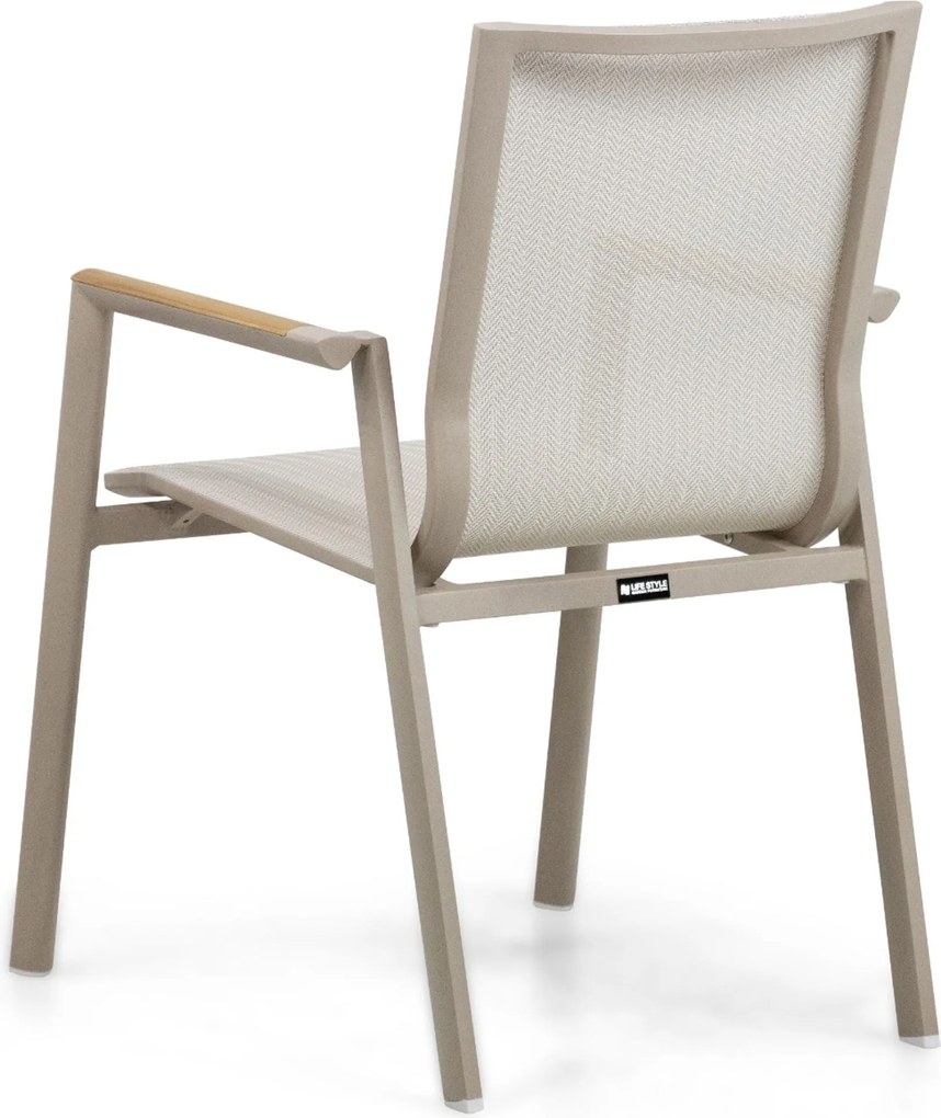 Tuinset 4 personen 120 cm Aluminium Zand/Beige Lifestyle Garden Furniture Fiora/Rockville