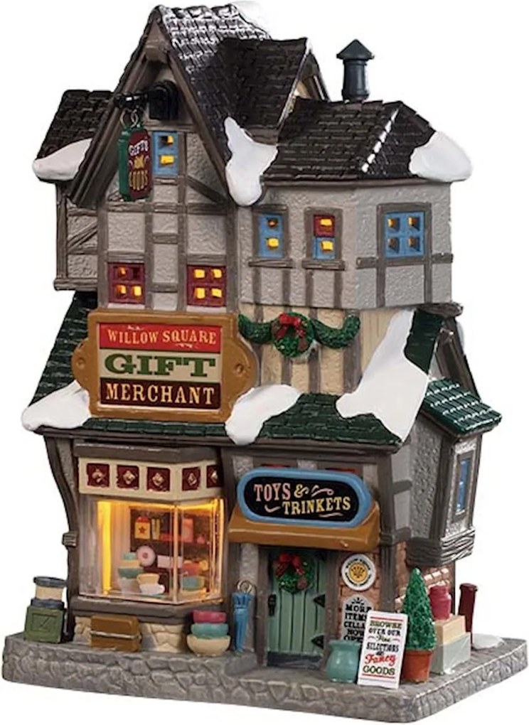 Lemax Willow Square Gift Merchant - verlicht gebouw