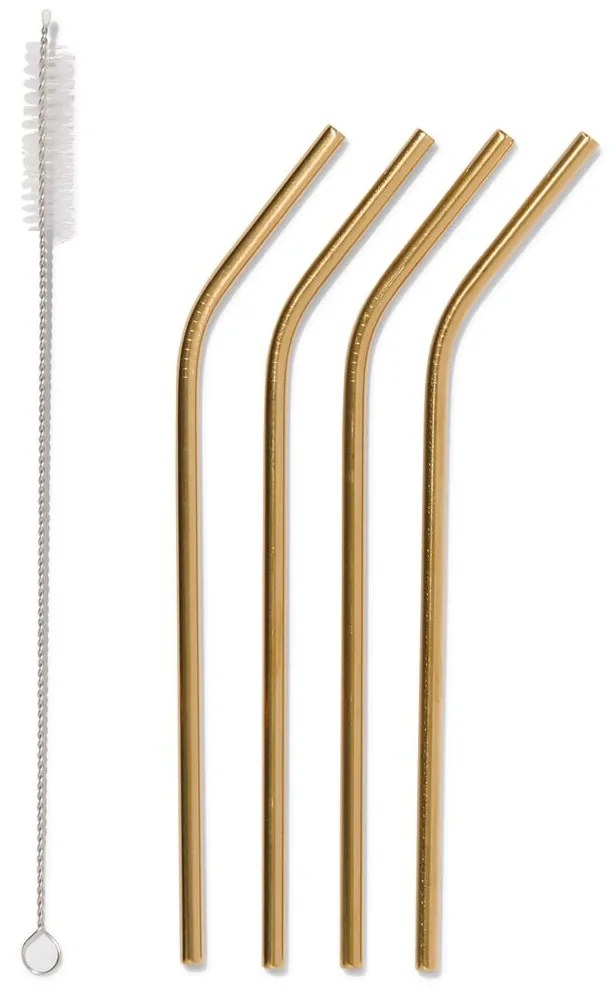 HEMA Rvs Rietjes Goudkleurig - 4 Stuks