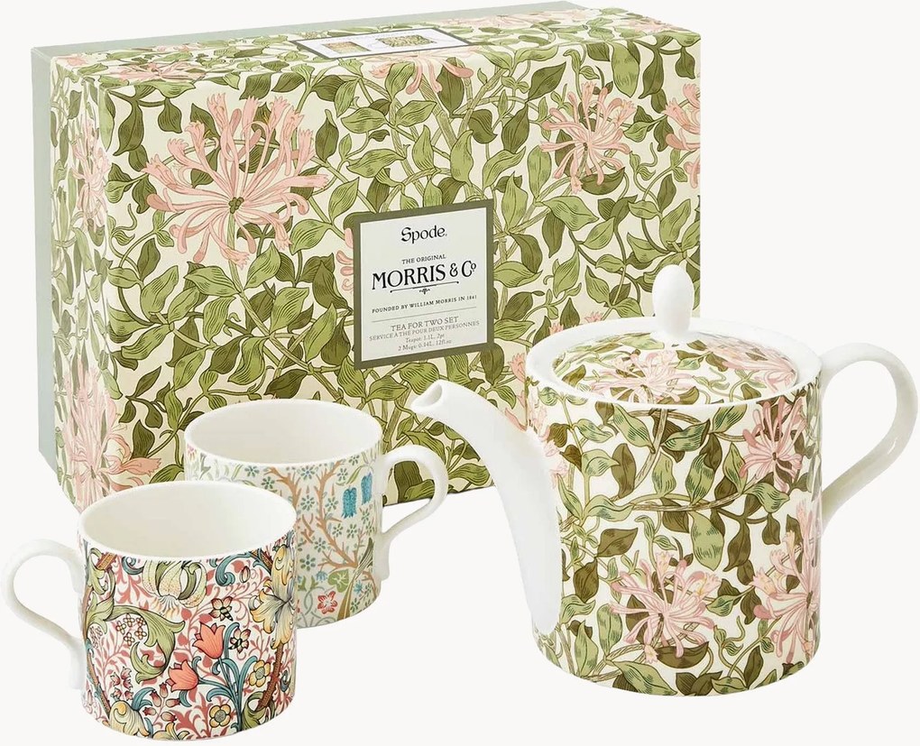 Porseleinen theeservies Morris & Co., 3-delig