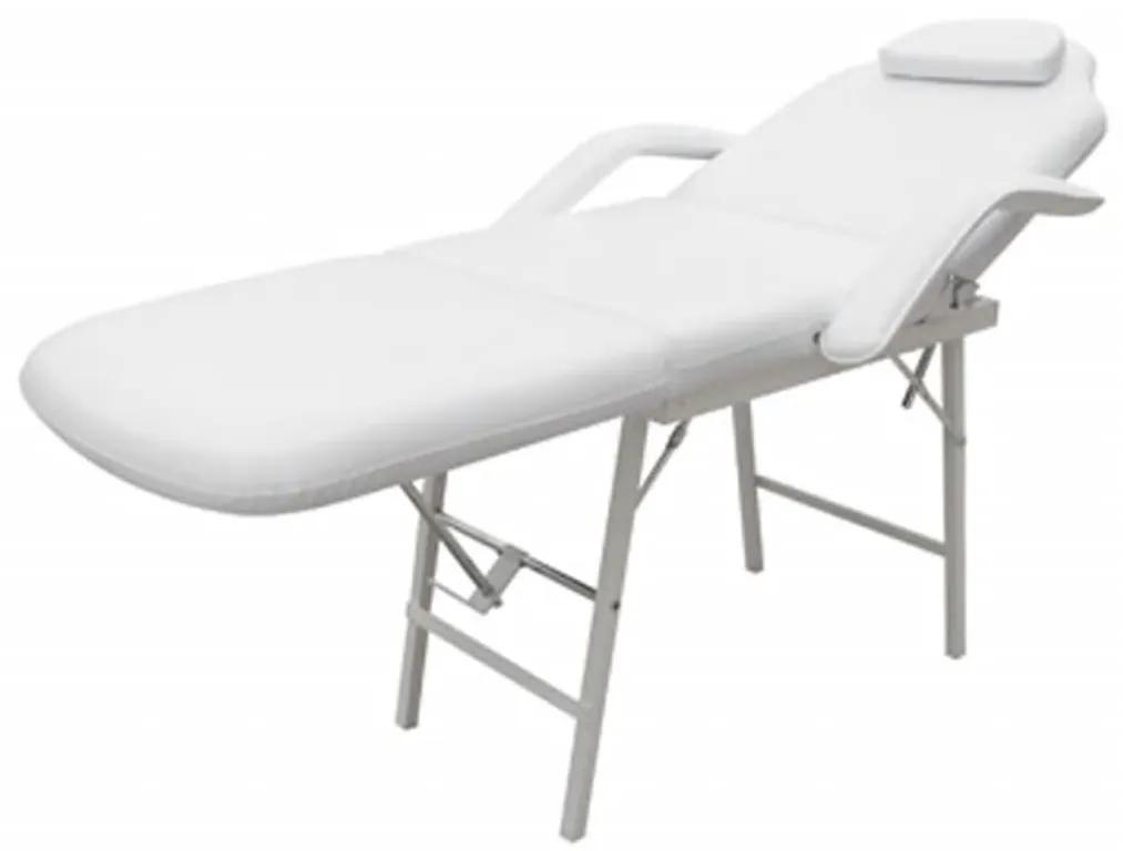 vidaXL Gezichtsbehandelstoel draagbaar 185x78x76 cm kunstleer wit