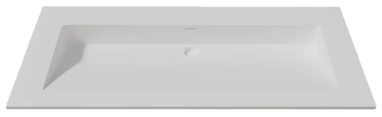 Lambini Designs Flora solid surface wastafel 100cm zonder kraangat wit mat