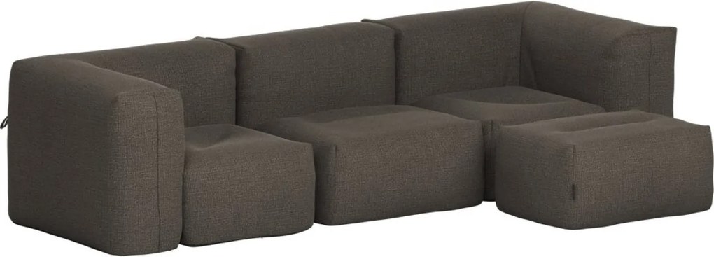 Soft Zitzak Outdoor 3 Seater + Pouf - Kirra Noir