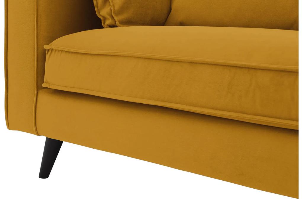 Goossens Bank Suite geel, stof, 2-zits, elegant chic met ligelement rechts
