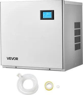 VEVOR Commerciële ijsmachine processorkop 163 kg/dag, roestvrij staal, met zelfreinigende functie, ijsblokjeslade voor 156 blokjes, instelbare ijsblokjesdikte, voor restaurants, bars, cafés, hotels (alleen de kop)