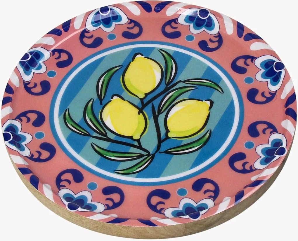 Decoratieve borden Lemon van mangohout, 6-delig