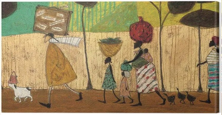 Schilderij op canvas Sam Toft - Doris Helps Out on the Trip to Mzuzu