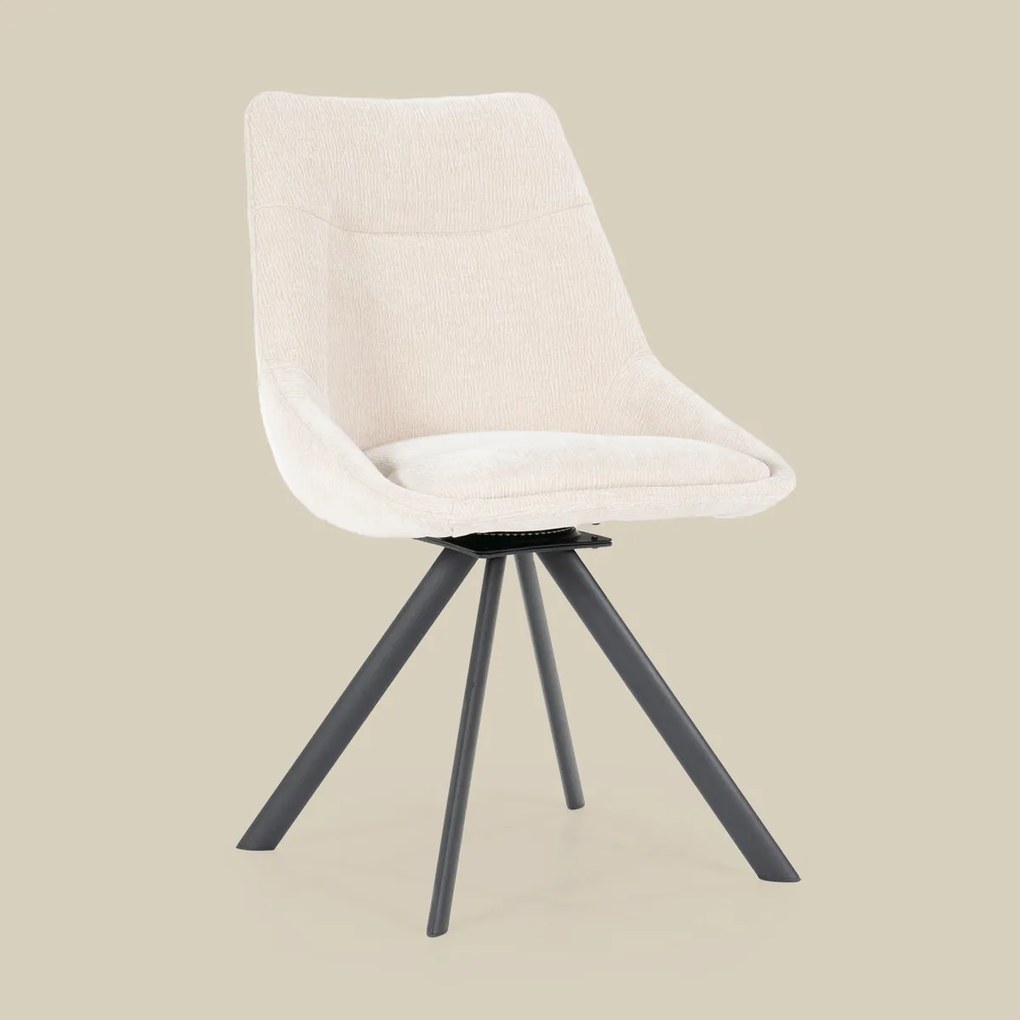 Draaibare Eetkamerstoel Beige Stof