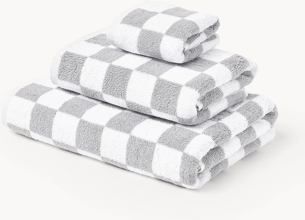 Westwing I Crosby Studios, katoenen handdoekenset Damier, in verschillende setgroottes