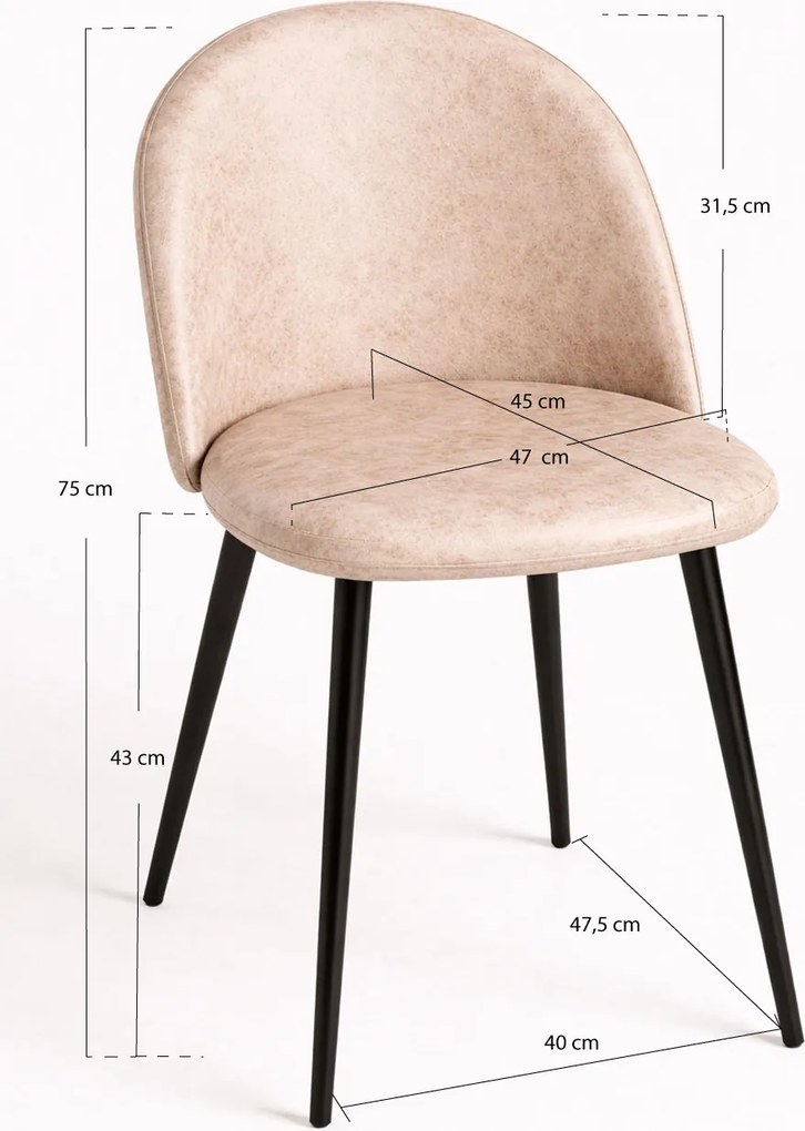 Set 4 Black Vint Kunstlederen Vintage Stoelen