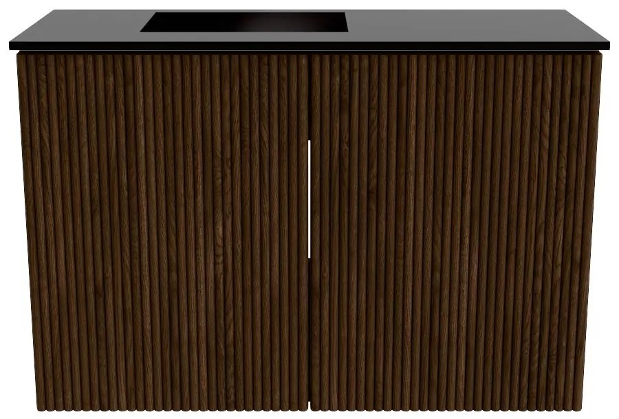 Mondiaz Joya 60cm toiletmeubel walnut met wastafel faye links zonder kraangat urban
