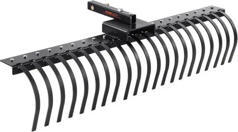 VEVOR 60-inch aanhangerhark met 21 stalen spiraaltanden, te bevestigen aan 48-inch of 60-inch gereedschapsstangen en 3-punts hefsystemen