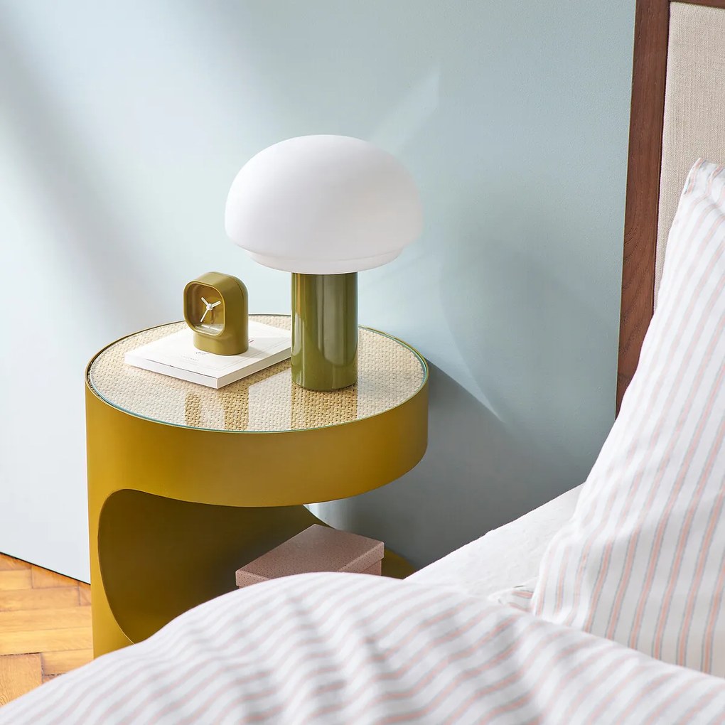 Lamp van opaalglas en ijzer H27,5 Agathilda