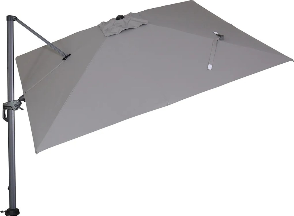Garden Impressions Hawaii zweefparasol 300x300 cm - frame carbon black - licht grijs doek