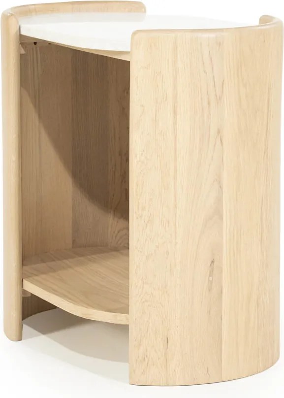 Eleonora Don Bijzettafel Eiken Met Wit Marmer - 50 X 35cm.