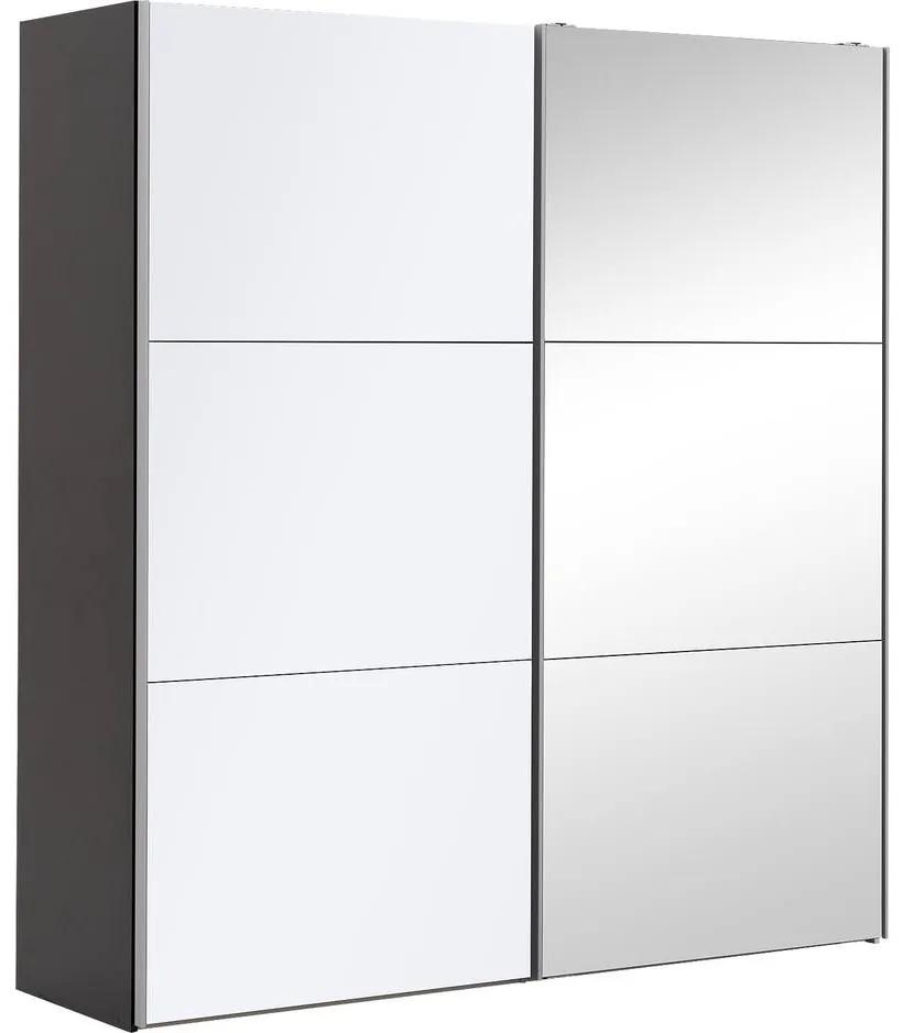 Goossens Kledingkast Easy Storage Sdk, 203 cm breed, 220 cm hoog, 1x 3 paneel glas schuifdeur li en 1x 3 paneel spiegel schuifdeur re