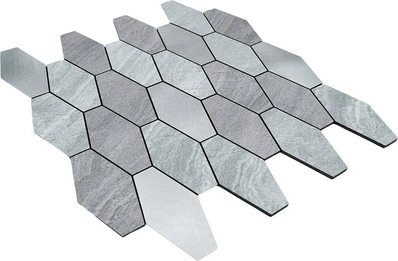 Zelfklevende Mozaïektegels Metaal | Picket Zilver | 30×30 cm | Keuken, Bad &amp; WC