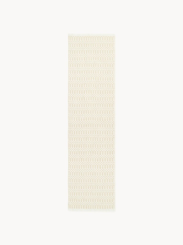 Handgeweven in- & outdoor loper Rune met geometrisch patroon
