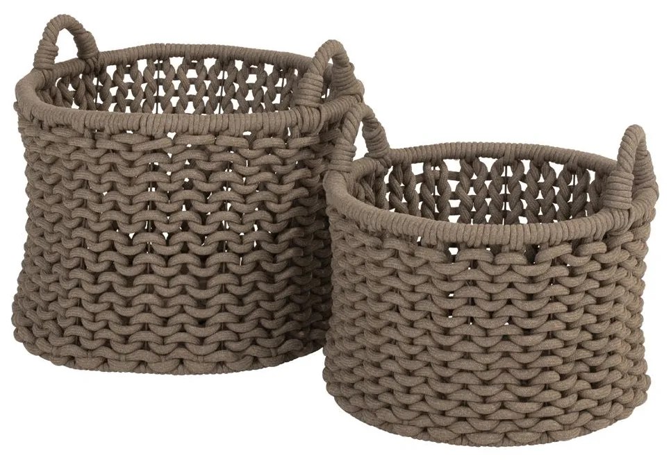 4 Seasons Outdoor Amber set van 2 manden, Ø 65 cm (H 50) en Ø 55 cm (H 40) SALE      taupe weerbestendig