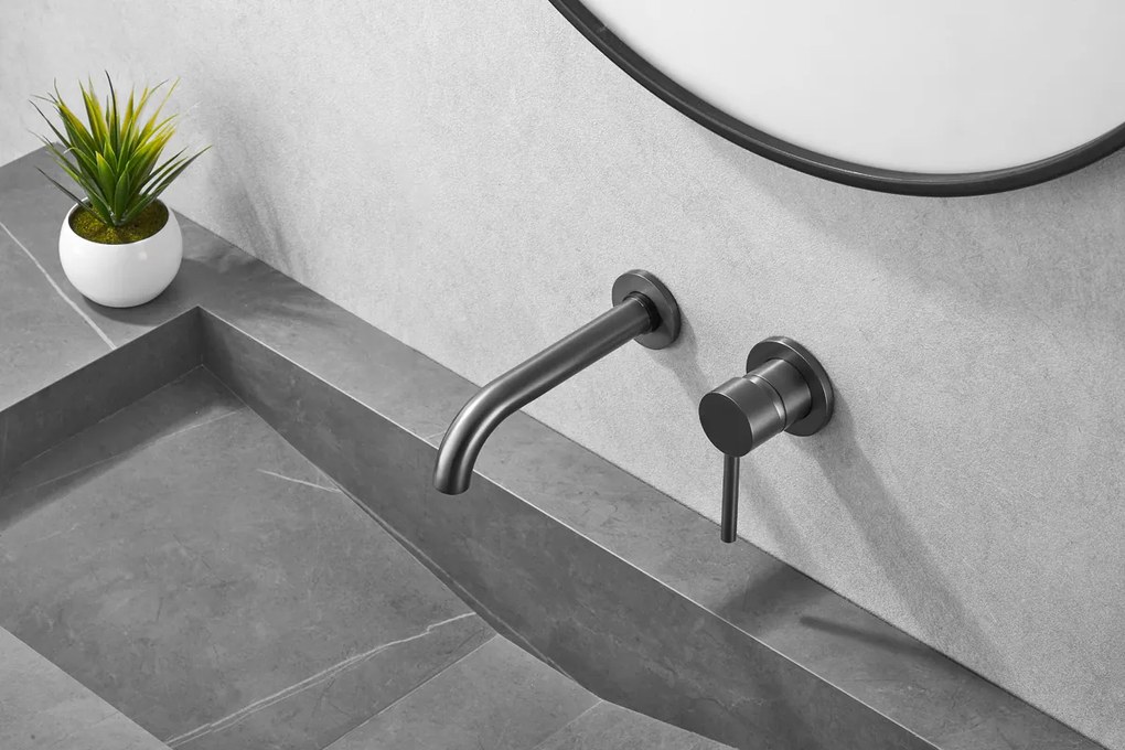 Saniclear Iron inbouw wastafelkraan verouderd ijzer - gunmetal