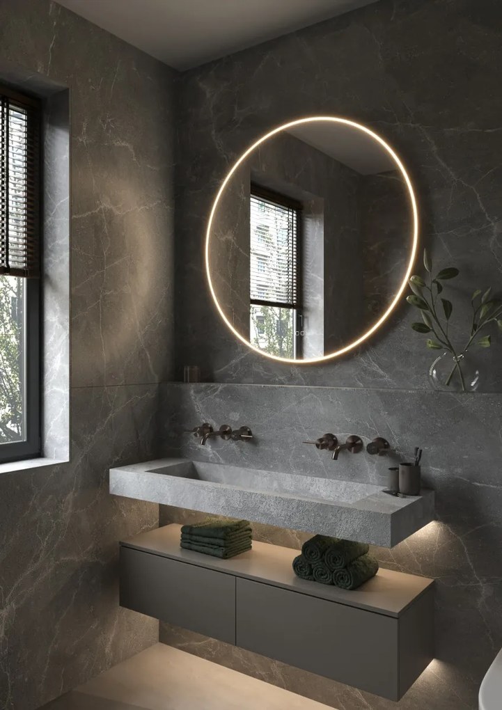 Hipp Design 013 Phantom spiegel brons met verlichting en verwarming 60x60cm