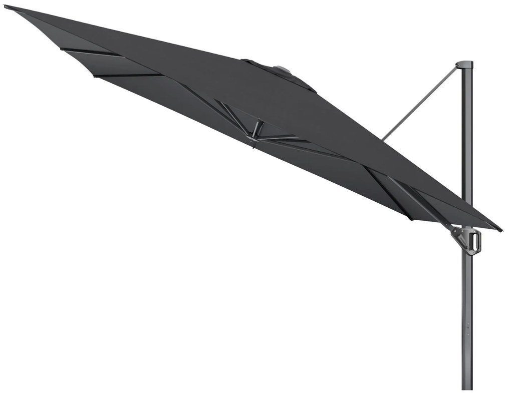 Platinum Challenger Telescope Zweefparasol premium - 3,5x3,5 - Faded Black met voet en hoes