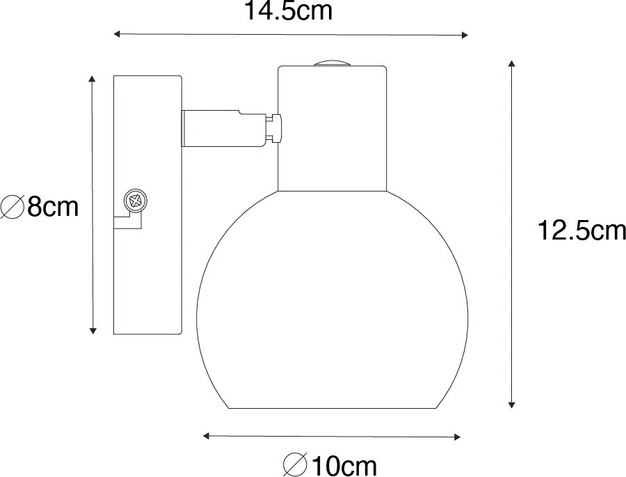 Art Deco spot goud met roze glas - Vidro