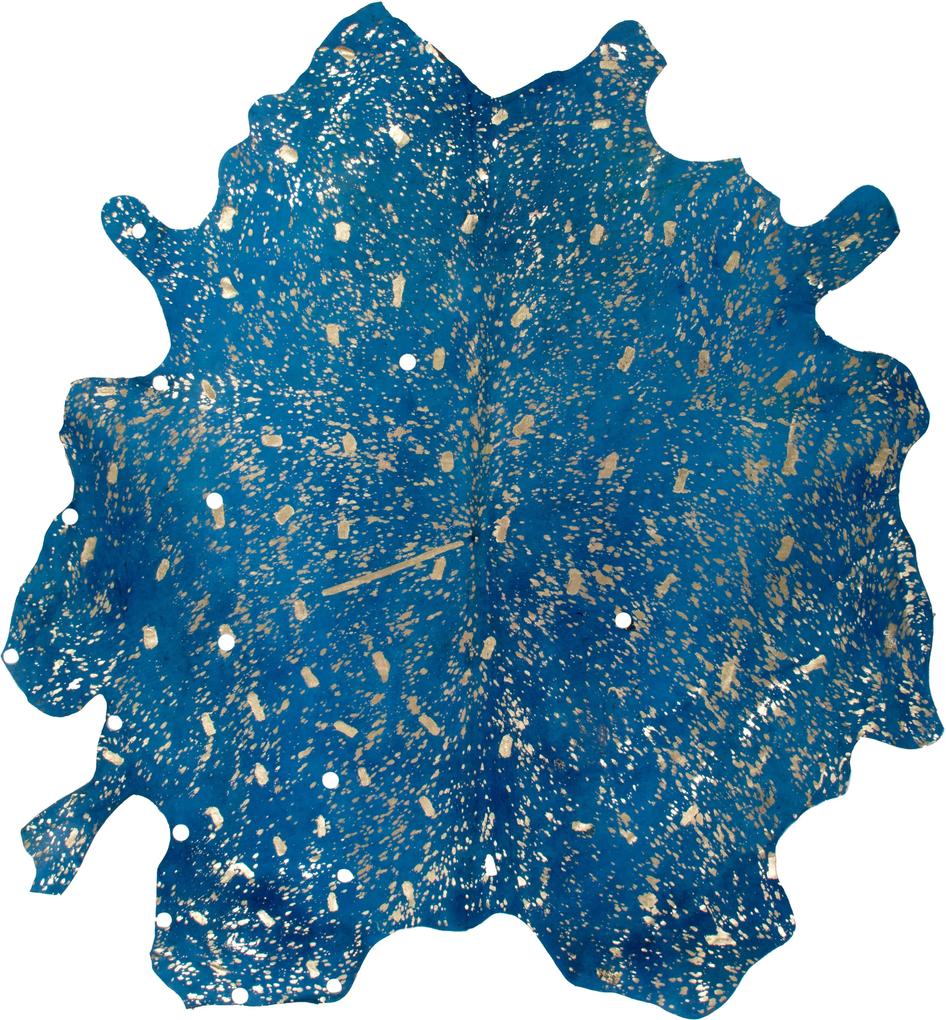 Forte Collectione | Koeienhuid Glam lengte 135 cm x breedte 165 cm x hoogte 1.2 cm blauw, goudkleurig koeienhuiden 100% | NADUVI outlet
