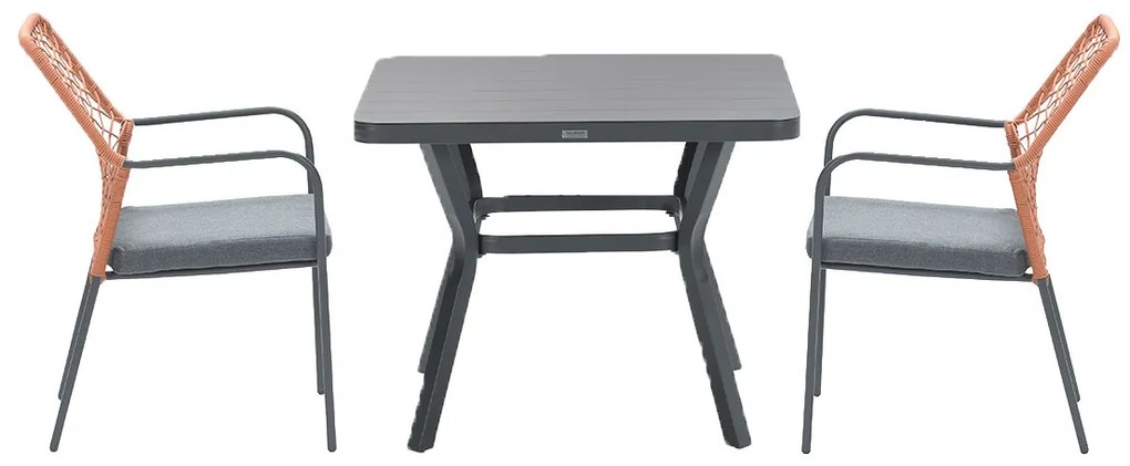 Garden Impressions Ross tuinset 3-delig koper - Mina tuintafel 90x90 cm