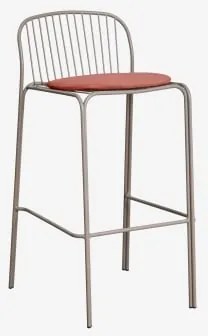 Anerina Hoge Tuinstoel Van Staal Moka Bruin & ↑75 Cm & Terracota - Sklum