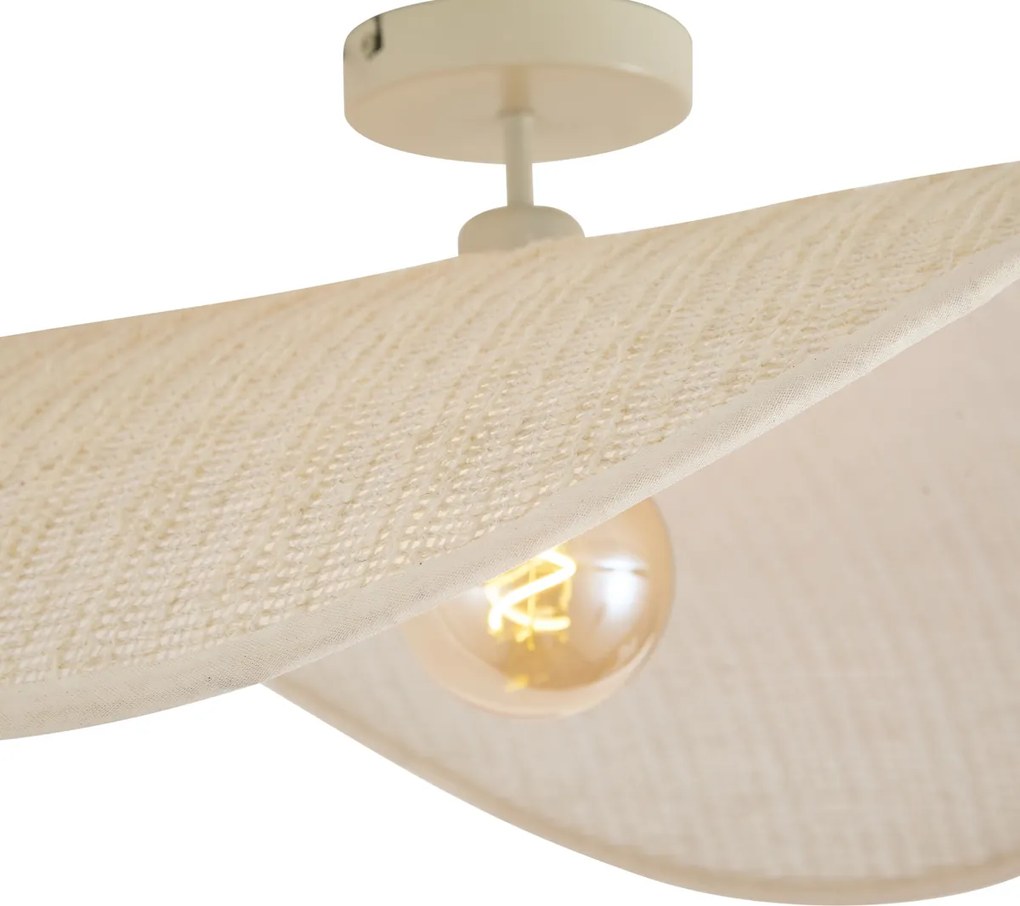 Japandi plafondlamp beige organisch 65cm - Hat