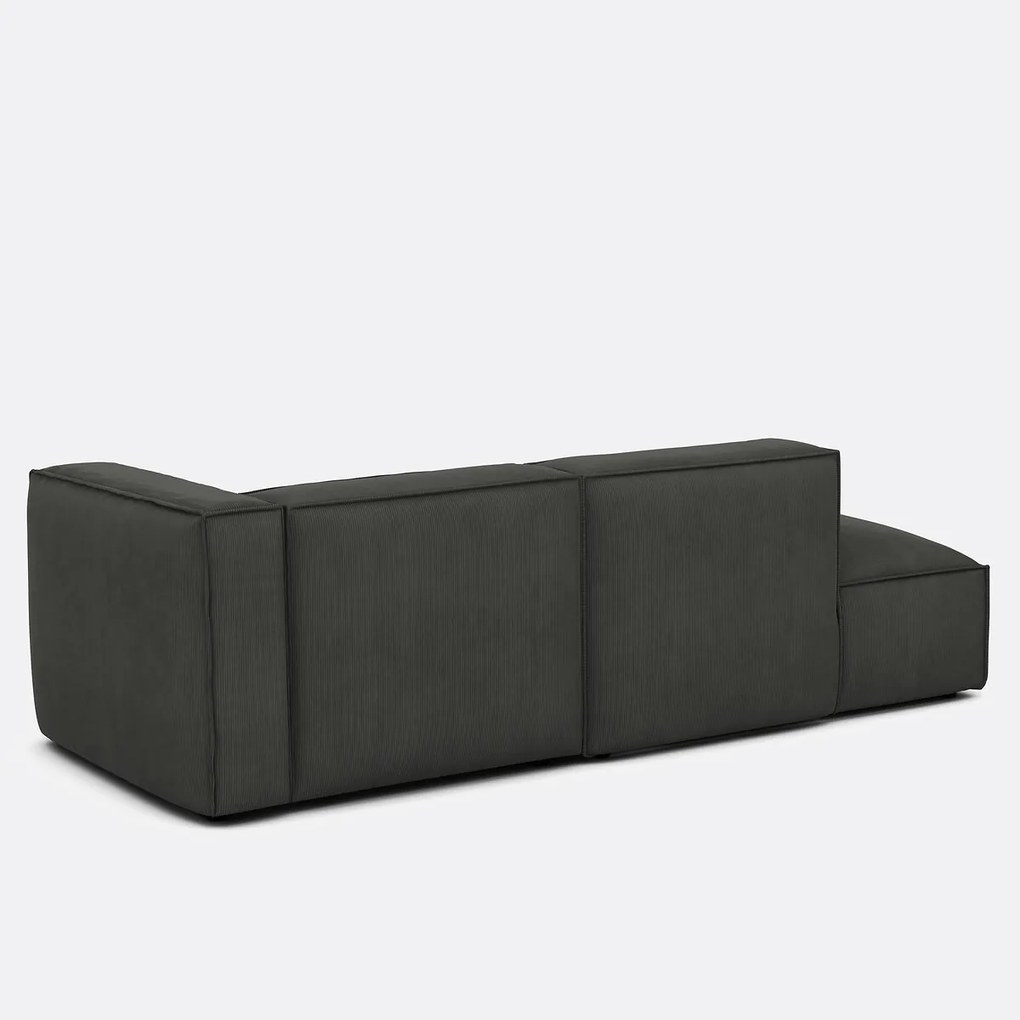 Modulaire hoekbank rechts in ribfluweel, SEVEN