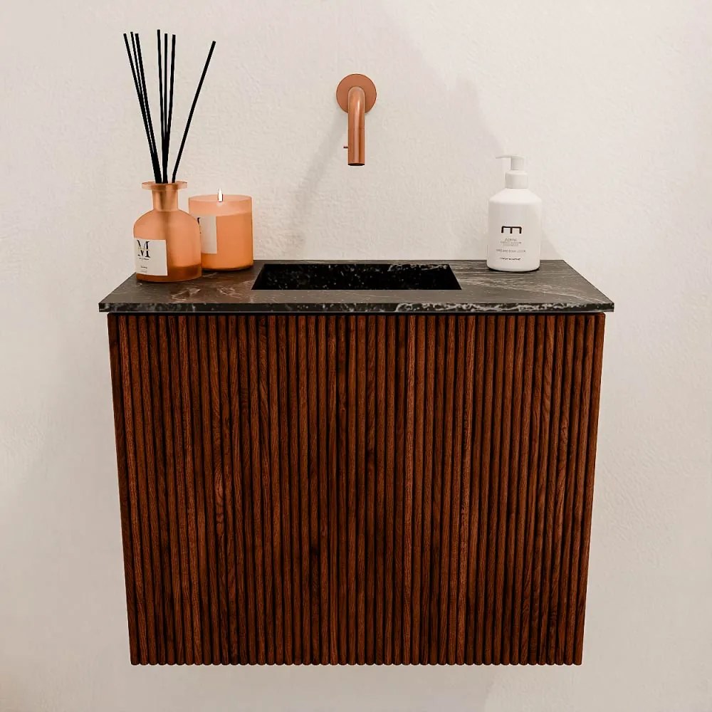 Mondiaz Joya DLux 50cm toiletmeubel ruby met wastafel faye midden zonder kraangat lava