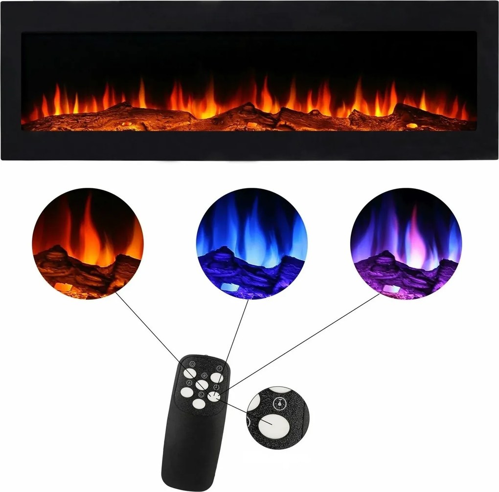 LumberQ In- opbouwsfeerhaard Kira 120 x 35 x 12,5 cm