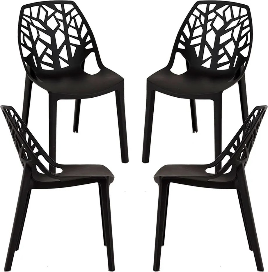 Set 4 Hissar Polypropyleen Stoelen