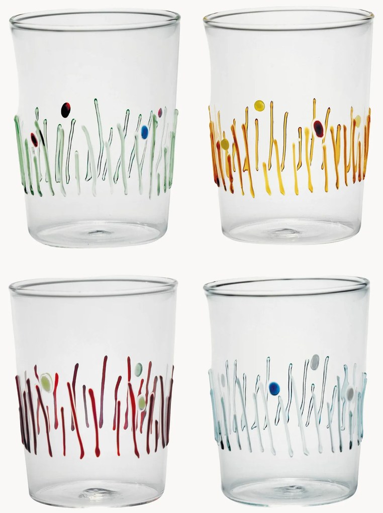 Handgemaakte borosilicaatglazen 4 Stagioni, 4-delig