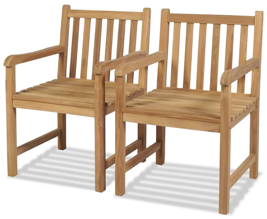 vidaXL Tuinstoelen 2 st massief teakhout
